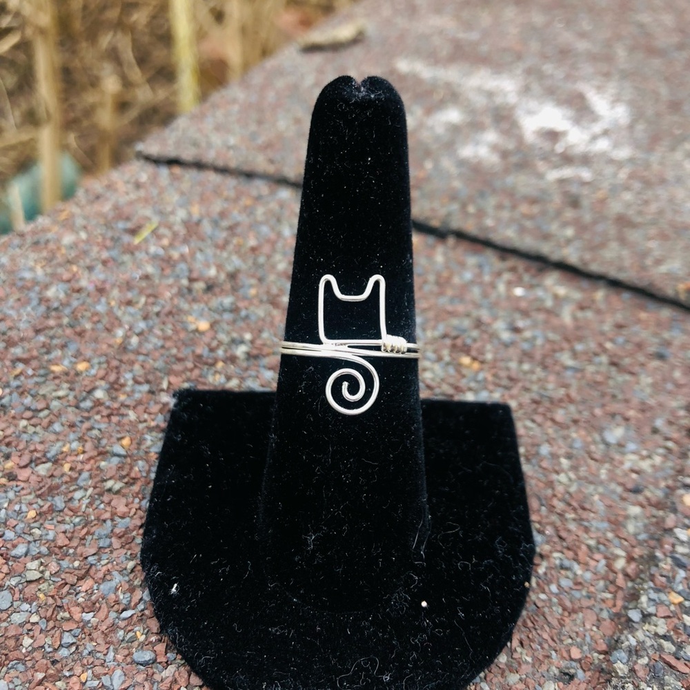 Silver Cat Design Ring 925 sterling silver